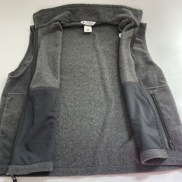 VINTAGE Columbia Vest Mens XL Gray Fleece Full Zip Sleeveless Outerwear - Picture 4 of 9